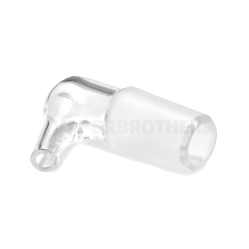 H2O Waterpipe Adapter, 19mm Angled Male Vaporbrothers 19mm Ground Glass Elbow Adaptor Clear Precision Hydrator
