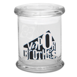 420 Science Large Pop Top Glass Jar - Vaporbrothers Weatherman Logo vaporbrothers, herb jar