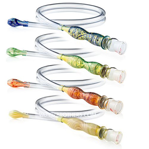 Vaporbrothers  All-Glass Whip - Hands Free - Color hands free colored whip, vaporizer whip, hand piece, whip, vaporbrothers, vapor bros